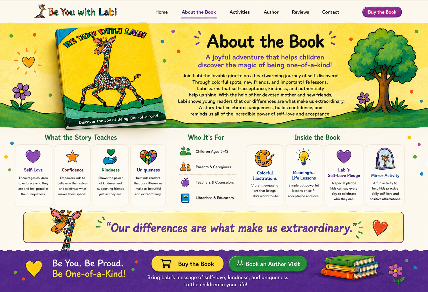 About the Book page for Be You with Labi