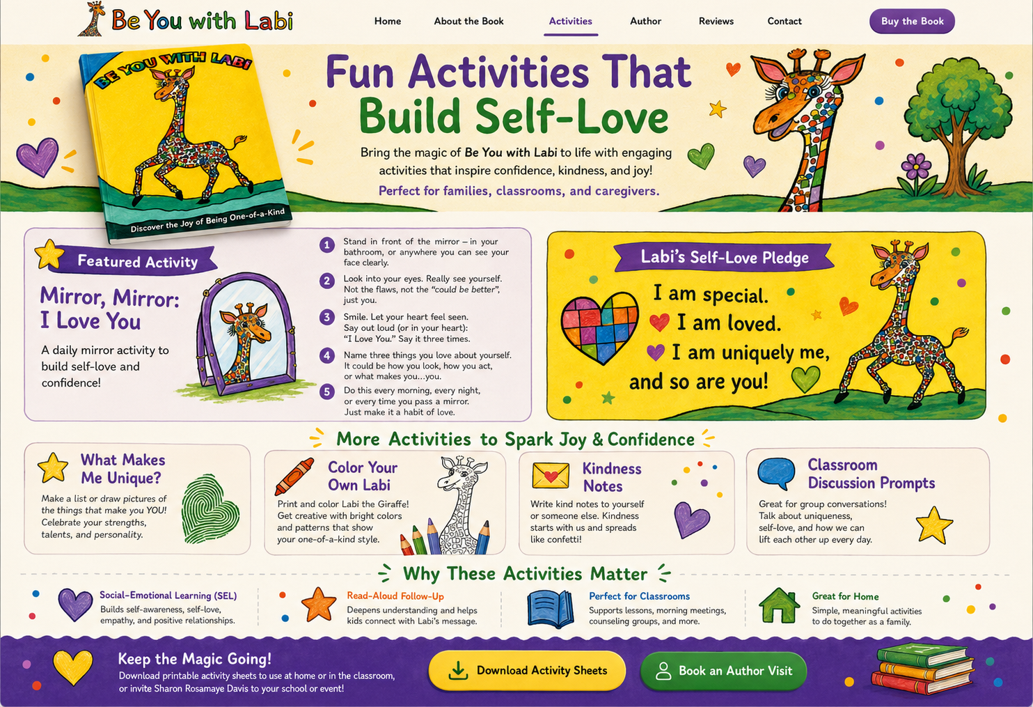 Activities page for Be You with Labi